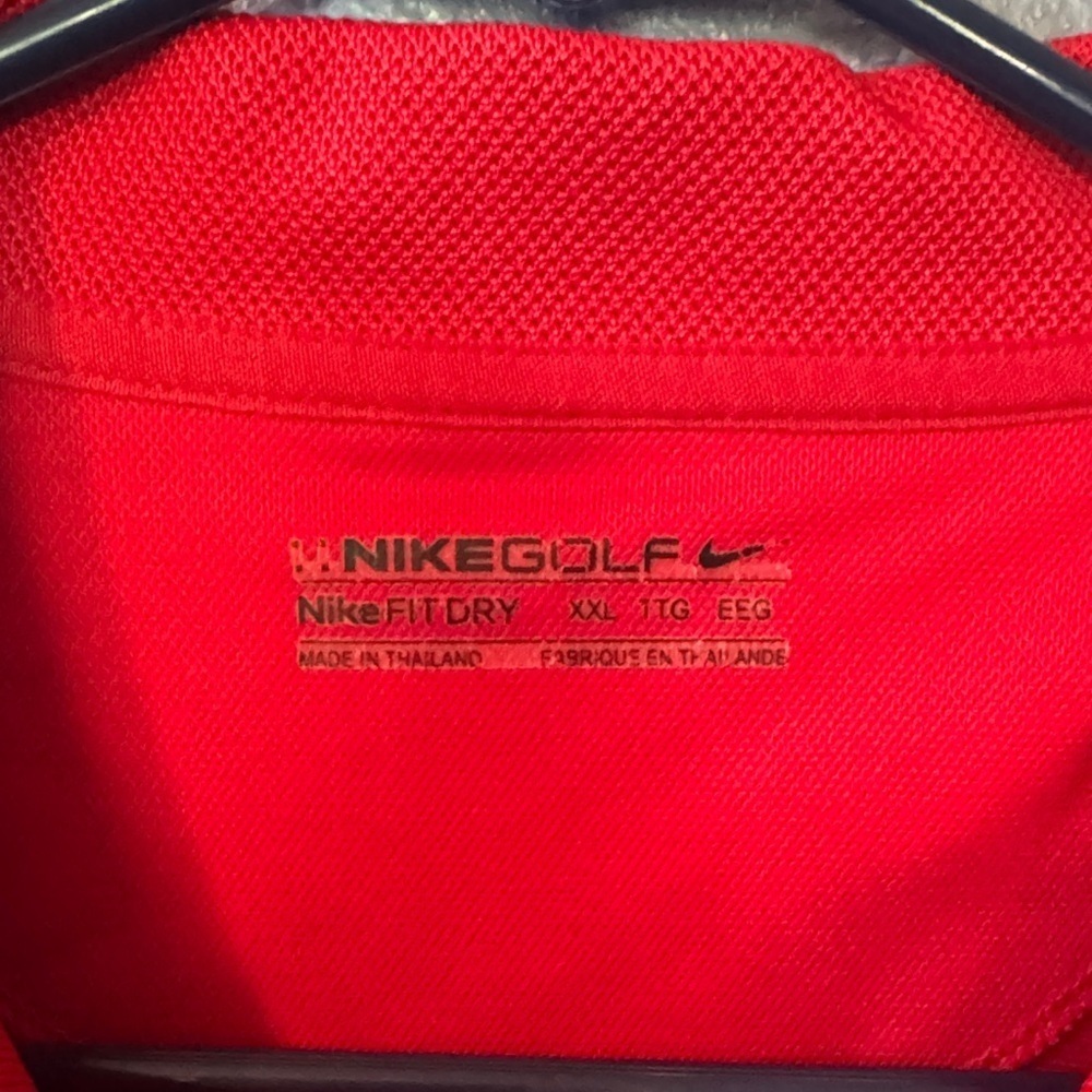 Nike Men's Red Polo Shirt with Embroidered Logo - Picture 3 of 4